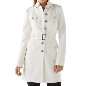 White House Black Market ECRU White Coat